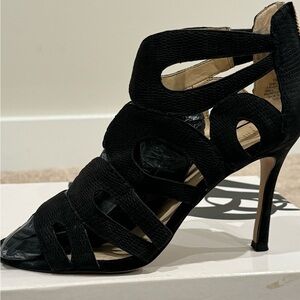 Nine West Black Open Toe Sandal Shoe Size 9